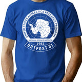 Outpost 31- Pocket Emblem T-Shirt for Men & Women, T-Shirts Graphic Tee - Blue