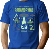 Paranormal Bigfoot Ghosts Aliens Sasquatch Ufo Halloween T-Shirt for Men & Women, T-Shirts Graphic Tee - Blue