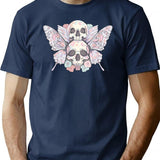 Pastel Death Moth T-Shirt for Men & Women, T-Shirts Graphic Tee - Navy