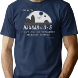 Peli At Hangar 3-5 Minimalist Graphic T-Shirt - Unisex Streetwear Tee - Navy