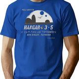 Peli At Hangar 3-5 Minimalist Graphic T-Shirt - Unisex Streetwear Tee - Blue