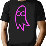 Pink Opaque Ghost I Saw The Tv Glow T-Shirt for Men & Women, T-Shirts Graphic Tee - Black