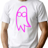 Pink Opaque Ghost I Saw The Tv Glow T-Shirt for Men & Women, T-Shirts Graphic Tee - White