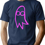 Pink Opaque Ghost I Saw The Tv Glow T-Shirt for Men & Women, T-Shirts Graphic Tee - Navy