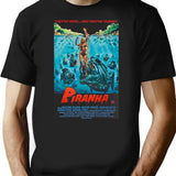 Piranha T-Shirt for Men & Women, T-Shirts Graphic Tee - Black