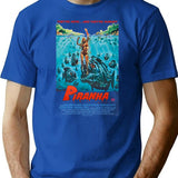Piranha T-Shirt for Men & Women, T-Shirts Graphic Tee - Blue