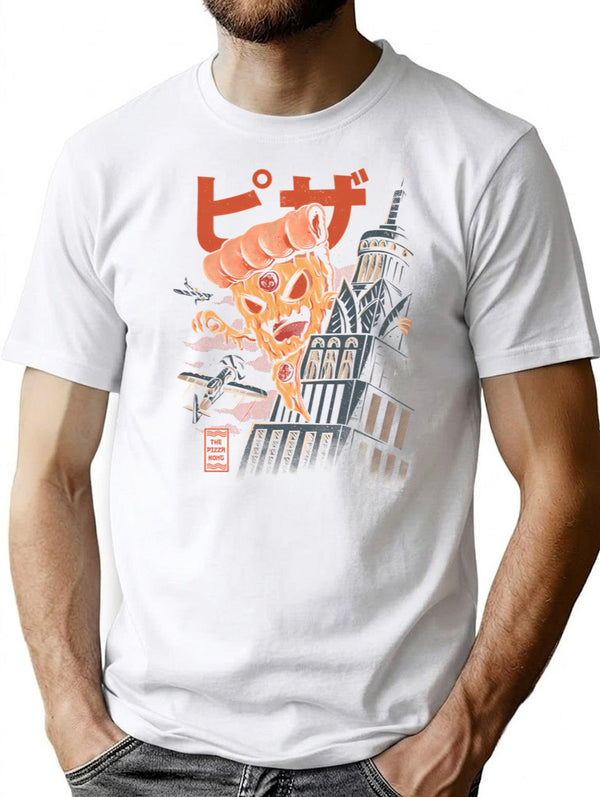 Pizza Kong T-Shirt for Men & Women, T-Shirts Graphic Tee - White
