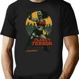 Planet Terror Design Explosive B-Movie Zombie Fan Art T-Shirt for Men & Women, T-Shirts Graphic Tee - Black