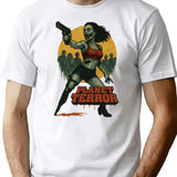 Planet Terror Design Explosive B-Movie Zombie Fan Art T-Shirt for Men & Women, T-Shirts Graphic Tee - White