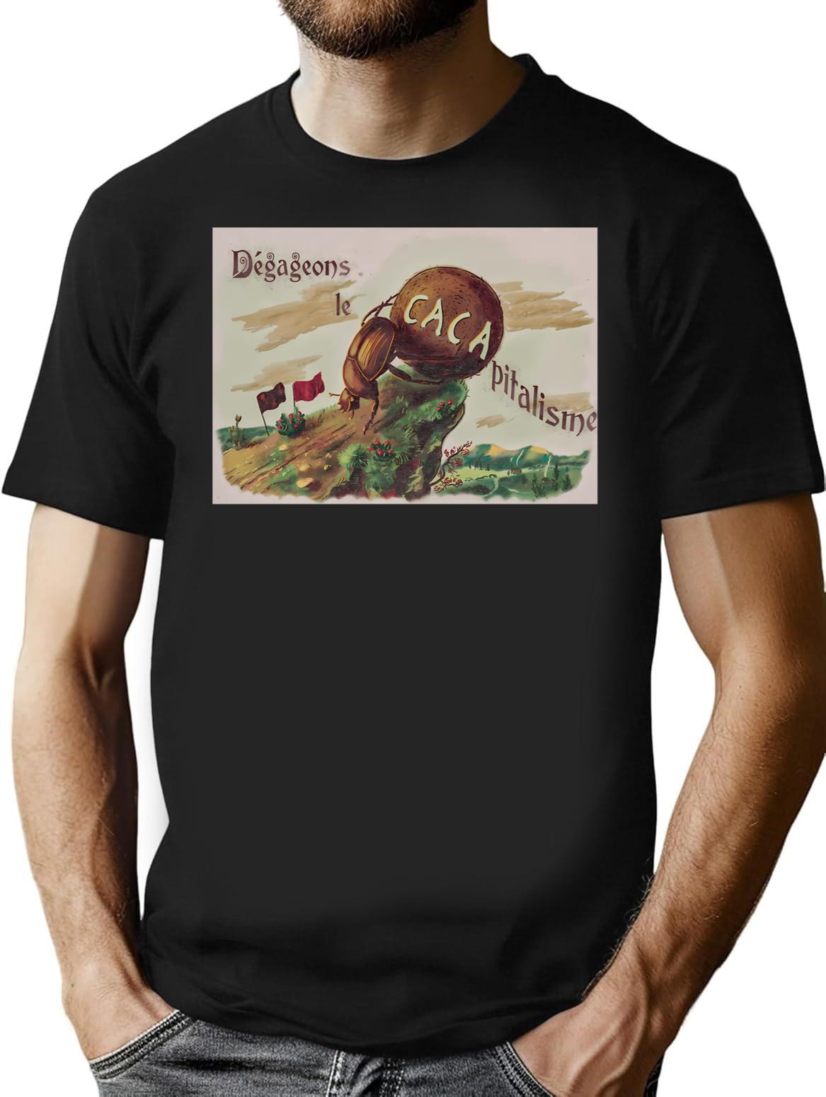 Poop-Pitalism Minimalist Graphic T-Shirt - Unisex Streetwear Tee - Black