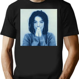 Praying Girl Minimalist Graphic T-Shirt - Unisex Streetwear Tee - Black