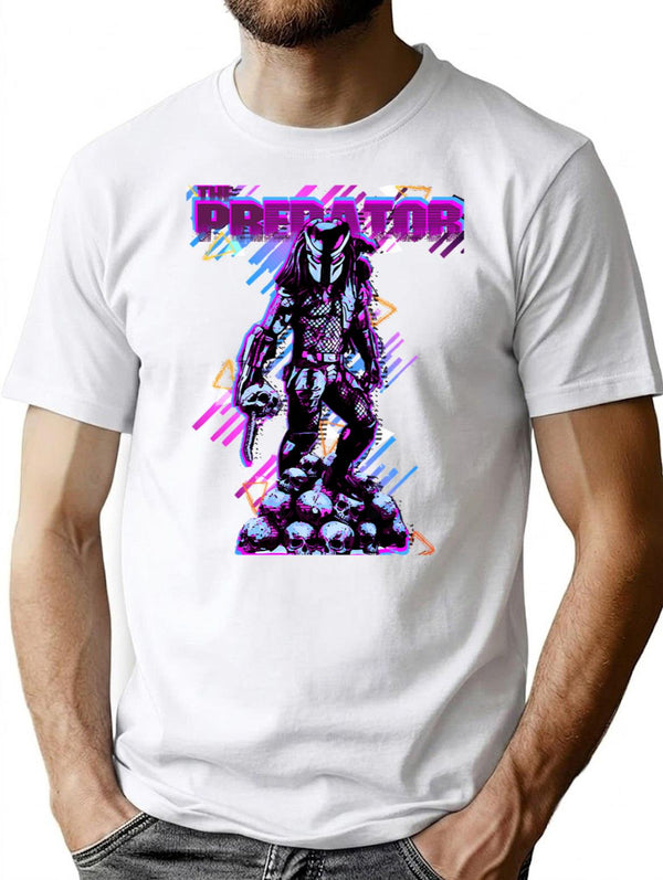 Predator Retro T-Shirt for Men & Women, T-Shirts Graphic Tee - White