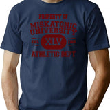 Property Of Miskatonic University Athletic Dept Premium Heavyweight Cotton T-Shirt - Navy