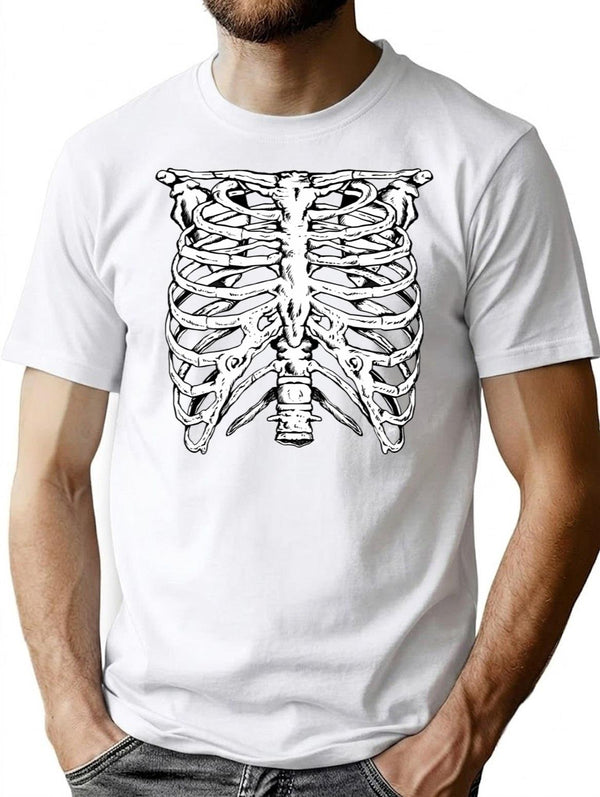 Punk Ribs T-Shirt for Men & Women, T-Shirts Graphic Tee - White