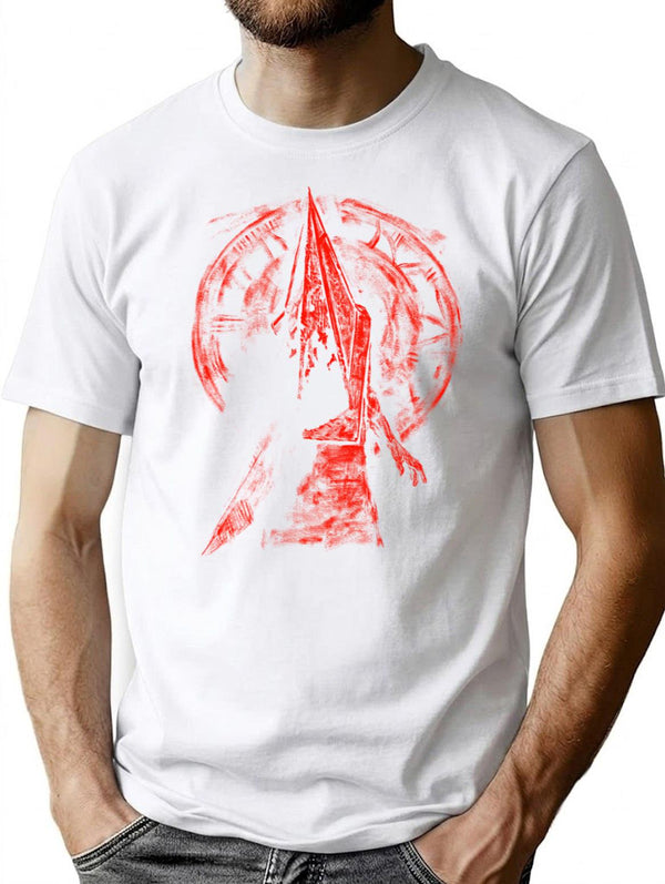 Pyramid Head Horror- Fan Art T-Shirt for Men & Women, T-Shirts Graphic Tee - White