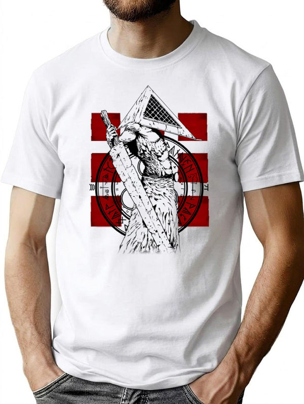 Pyramid Head Tribute T-Shirt for Men & Women, T-Shirts Graphic Tee - White