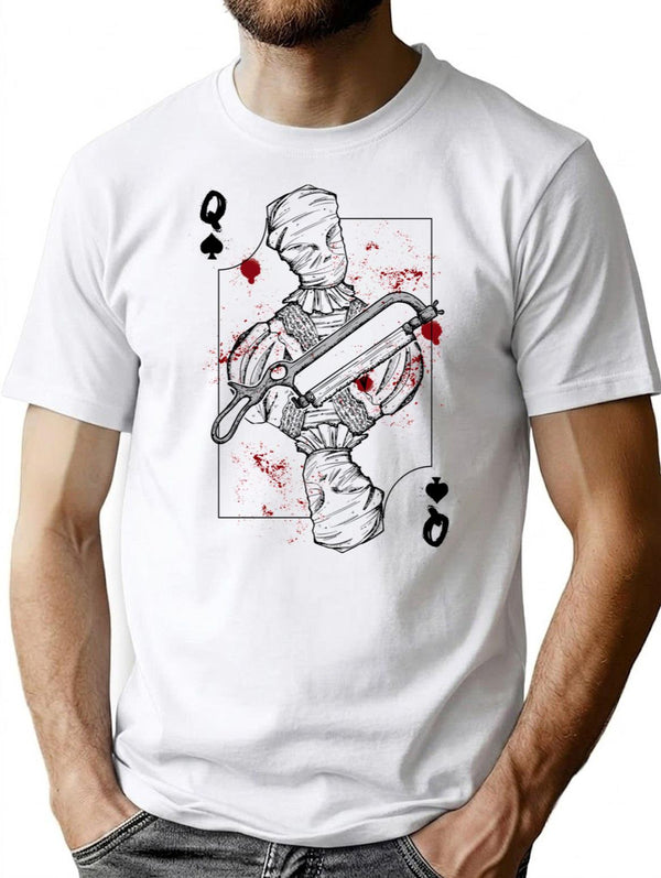 Queen Of Spades T-Shirt for Men & Women, T-Shirts Graphic Tee - White