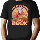 Read A Damn'D Book T-Shirt for Men & Women, T-Shirts Graphic Tee - Black