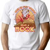 Read A Damn'D Book T-Shirt for Men & Women, T-Shirts Graphic Tee - White