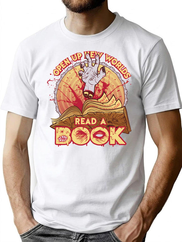 Read A Damn'D Book T-Shirt for Men & Women, T-Shirts Graphic Tee - White