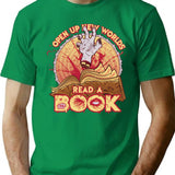 Read A Damn'D Book T-Shirt for Men & Women, T-Shirts Graphic Tee - Green