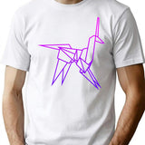 Retro Blade Runner Origami Unicorn T-Shirt for Men & Women, T-Shirts Graphic Tee - White