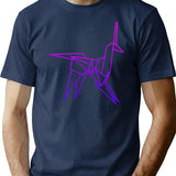 Retro Blade Runner Origami Unicorn T-Shirt for Men & Women, T-Shirts Graphic Tee - Navy