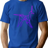 Retro Blade Runner Origami Unicorn T-Shirt for Men & Women, T-Shirts Graphic Tee - Blue
