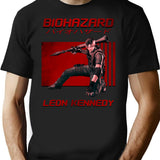 Retro Classic Leon Kennedy T-Shirt for Men & Women, T-Shirts Graphic Tee - Black