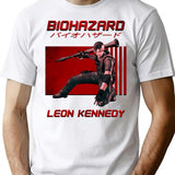 Retro Classic Leon Kennedy T-Shirt for Men & Women, T-Shirts Graphic Tee - White