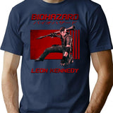 Retro Classic Leon Kennedy T-Shirt for Men & Women, T-Shirts Graphic Tee - Navy