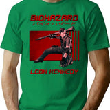 Retro Classic Leon Kennedy T-Shirt for Men & Women, T-Shirts Graphic Tee - Green