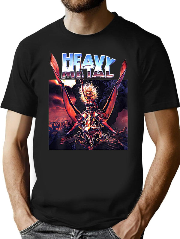 Retro Vintage Heavy-Movie Men Women Funny Metal-Tshirt T-Shirt T-Shirt for Men & Women, T-Shirts Graphic Tee - Black