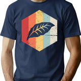 Retro Vintage Tobacco Farmer Icon Minimalist Graphic T-Shirt - Unisex Streetwear Tee - Navy