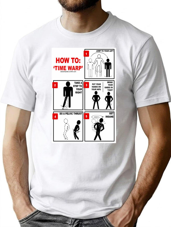 Rocky Horror Picture Show Time Warp T-Shirt for Men & Women, T-Shirts Graphic Tee - White
