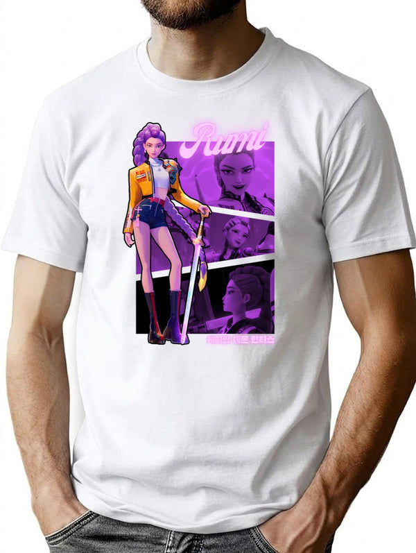 Rumi - K-Pop Demon Hunters T-Shirt for Men & Women, T-Shirts Graphic Tee - White