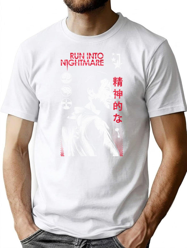Run Into Nightmare T-Shirt for Men & Women, T-Shirts Graphic Tee - White