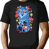Saja Hunter Blue Cat Anime Style Official T-Shirt T-Shirt for Men & Women, T-Shirts Graphic Tee - Black