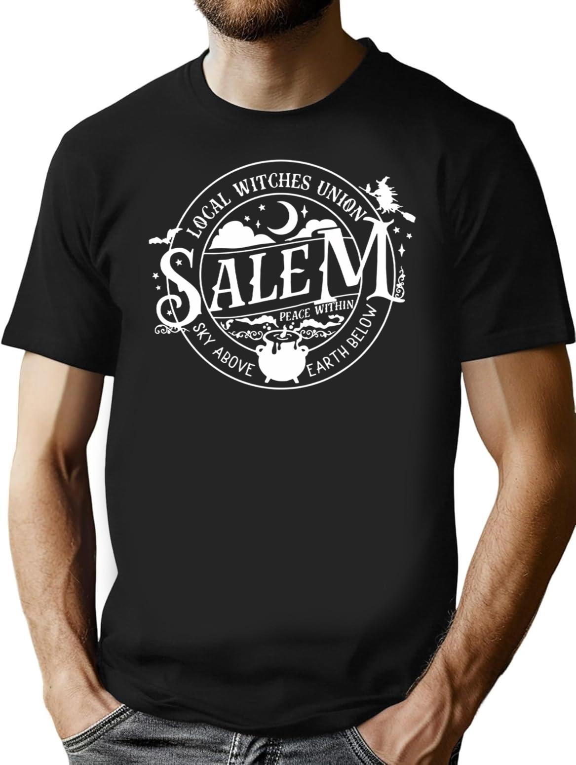 Salem Local Witch Union T-Shirt for Men & Women, T-Shirts Graphic Tee - Black