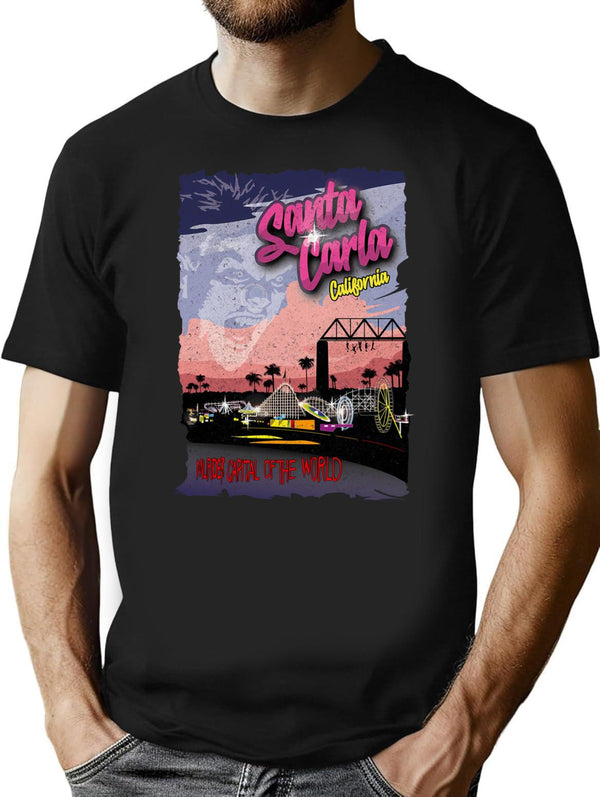 Santa Carla Broadwalk T-Shirt for Men & Women, T-Shirts Graphic Tee - Black