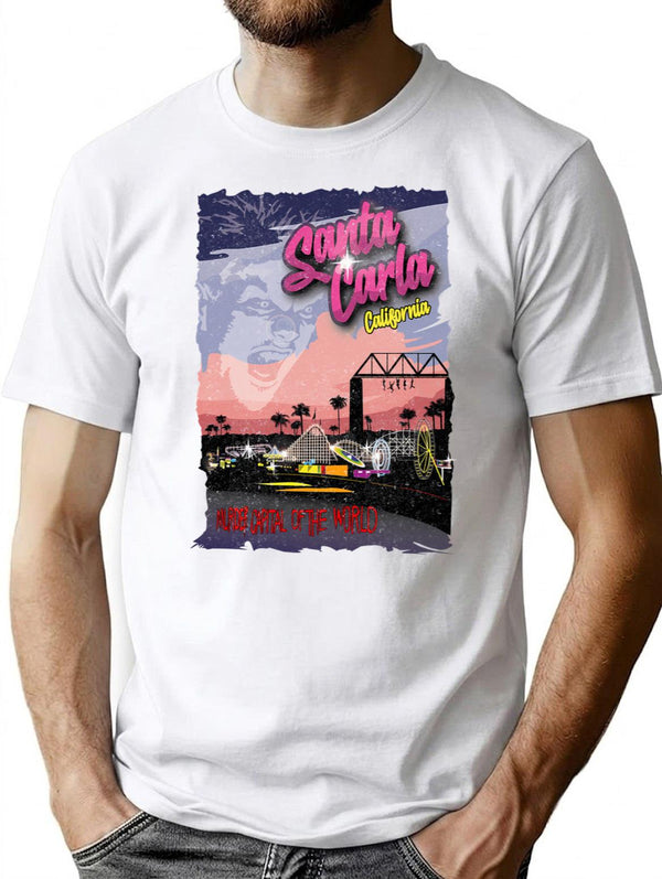 Santa Carla Broadwalk T-Shirt for Men & Women, T-Shirts Graphic Tee - White