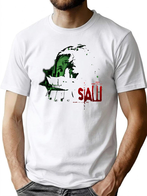 Saw Adam Reverse Bear Trap T-Shirt for Men & Women, T-Shirts Graphic Tee - White