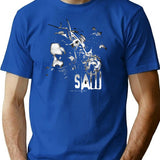 Saw Amanda Reverse Bear Trap Bw T-Shirt for Men & Women, T-Shirts Graphic Tee - Blue