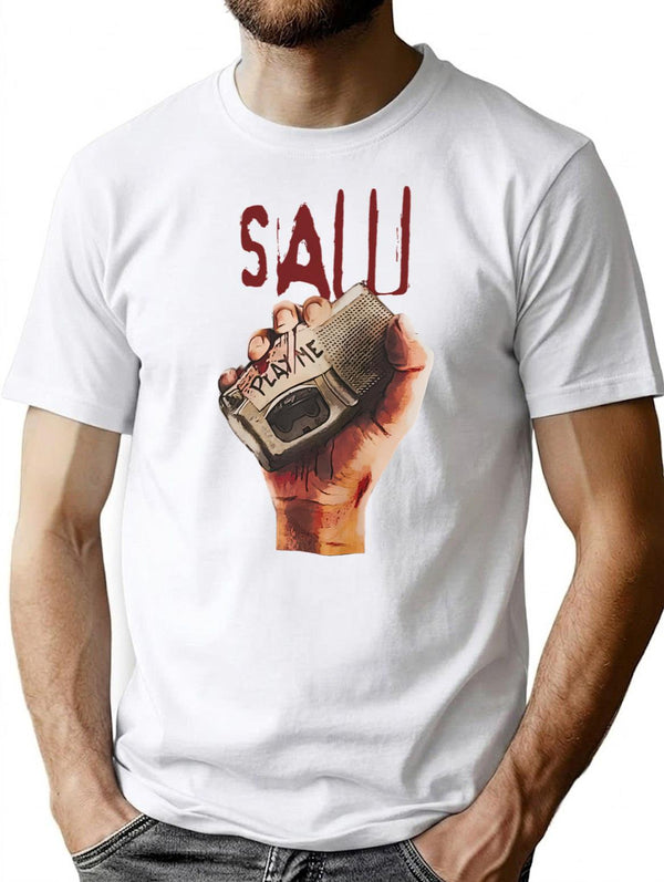 Saw Movie Soft T-Shirt for Men & Women, T-Shirts Graphic Tee - White