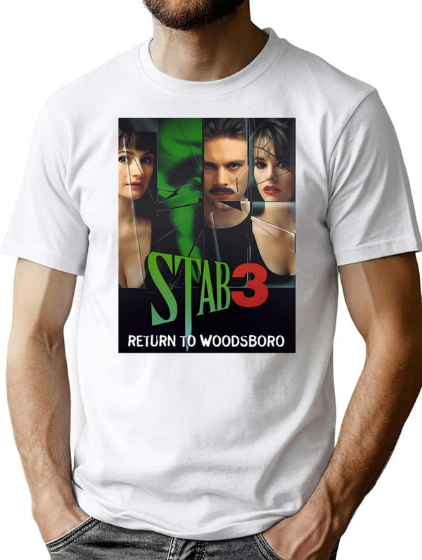 Scream 3 Scream 3 Horror Movie Film T-Shirt for Men & Women, T-Shirts Graphic Tee - White