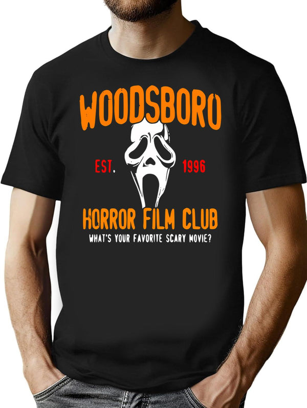 Scream Horror Film Club T-Shirt for Men & Women, T-Shirts Graphic Tee - Black