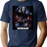 Scream Horror Movie Artwork Poster Classic T-Shirt for Men & Women, T-Shirts Graphic Tee - Navy