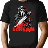 Scream Movie T-Shirt for Men & Women, T-Shirts Graphic Tee - Black