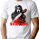 Scream Movie T-Shirt for Men & Women, T-Shirts Graphic Tee - White