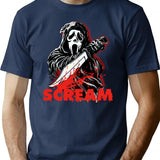 Scream Movie T-Shirt for Men & Women, T-Shirts Graphic Tee - Navy